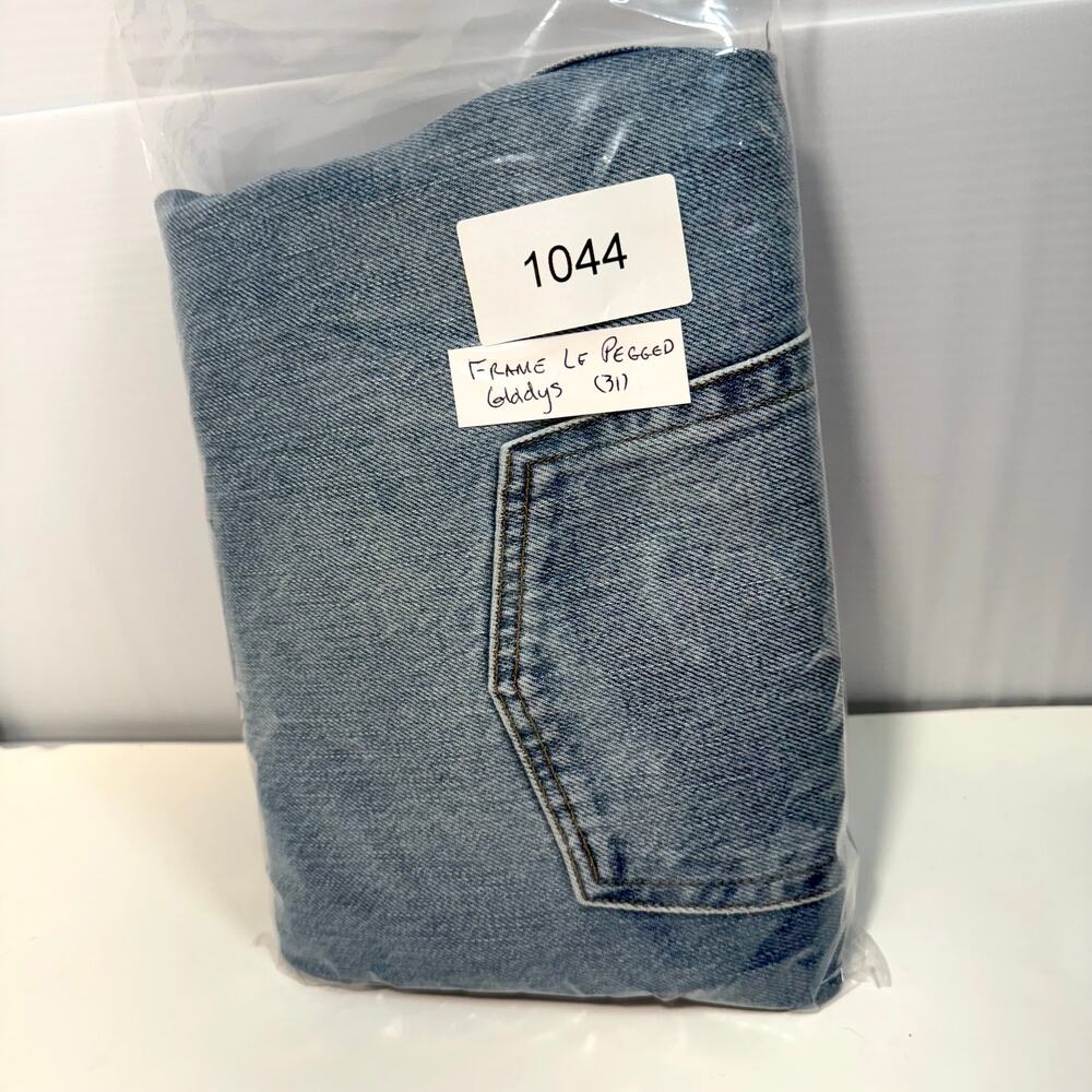 FRAME Le Pegged Straight Cropped Jeans 31 Button Fly Rigid Distress - Picture 12 of 12